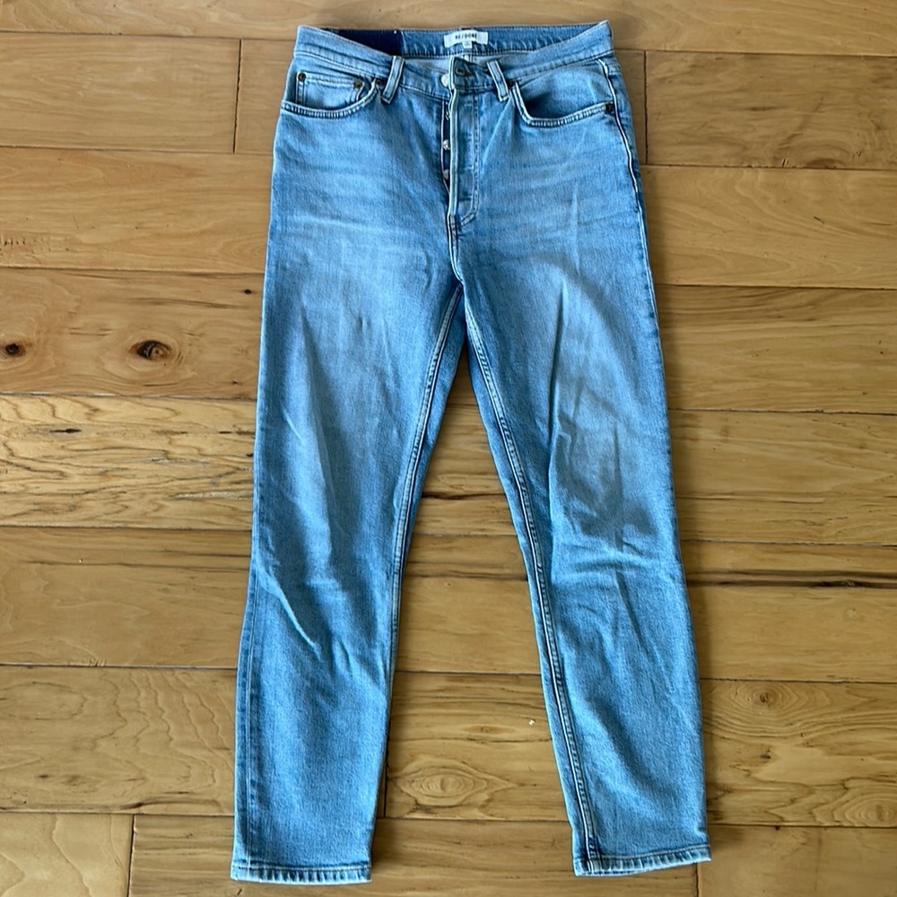 Re/done Comfort Stretch High Rise Ankle Crop - Mid 90’s Sz:28